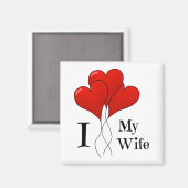 Trio van Rode Heart ballonnen waar ik van hou Magneet (Voorkant / Achterkant)