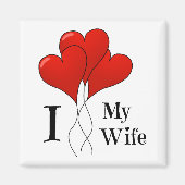 Trio van Rode Heart ballonnen waar ik van hou Magneet (Voorkant)