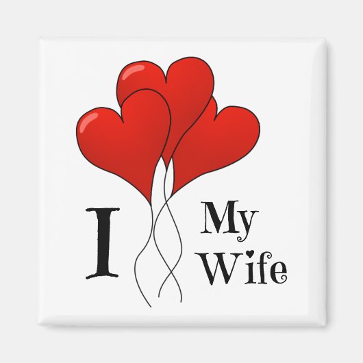 Trio van Rode Heart ballonnen waar ik van hou Magneet (Voorkant)