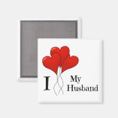 Trio van Rode Heart-ballonnen waar ik van hou Magneet (Voorkant / Achterkant)