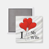 Trio van Rode Heart ballonnen waar ik van hou Magneet (Voorkant / Achterkant)