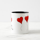 Trio van Rode Heart ballonnen waar ik van hou Tweekleurige Koffiemok (Center)