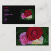Trio van Rozen Visitekaartjes (Voorkant / Achterkant)