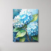 Trio van rust: Blue Hydrangeas Canvas Afdruk (Voorkant)