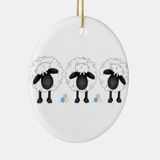 Trio van schapen keramisch ornament (Rechts)
