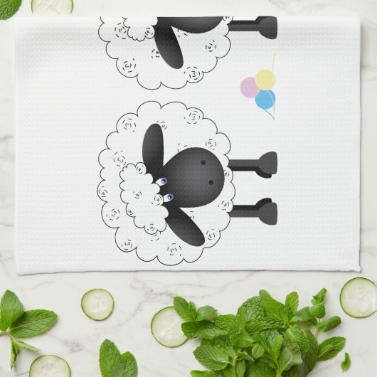 Trio van schapen theedoek (Gevouwen)