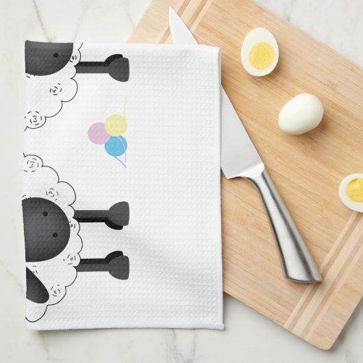 Trio van schapen theedoek (Quarter Fold)