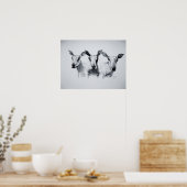 Trio van schapenafdrukken poster (Keuken)