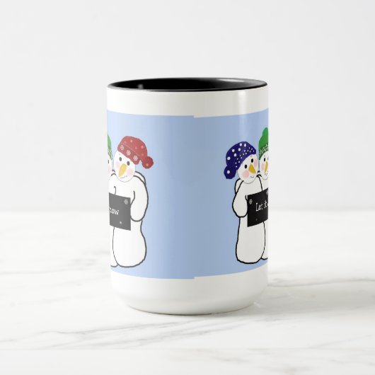 Trio van Snowmen met Sneeuwteken Mok (Midden)