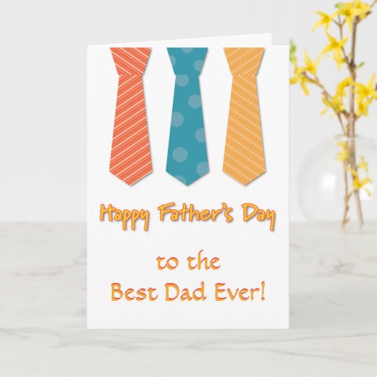 Trio van Stropdassen Vaderdag Kaart (Gele Bloem)