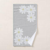 Trio van White Daisies Silver Grey Hand Towel Handdoek (Handdoek)