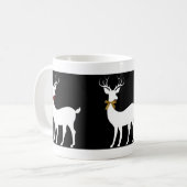 Trio van White Holiday Reindeer w Bows Koffiemok (Voorkant links)