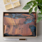 Trio van wilde paarden in de woestijn bij zonsonde tissuepapier (Geschenk)