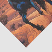 Trio van wilde paarden in de woestijn bij zonsonde tissuepapier (Detail)