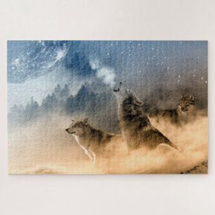 Trio van wolven legpuzzel