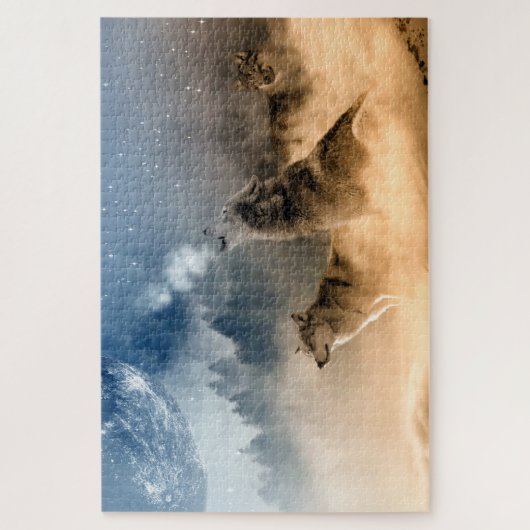 Trio van wolven legpuzzel (Verticaal)