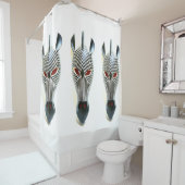 Trio van zebra maskers douchegordijn (In situ)