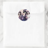 Trio van zigeunerkinderen ronde sticker (Tas)