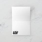 Trio van zwarte Kittens gevouwen Kaart (Binnen)