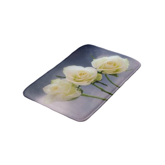 Trio Witte Roses Bath mat (Gekanteld)