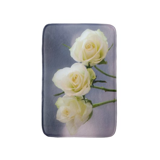 Trio Witte Roses Bath mat (Voorkant Verticaal)