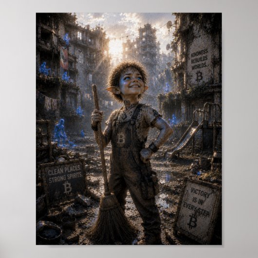 Triomf / Schoonmaker / Binnenplaatsen van gebouwen Poster (Voorkant)