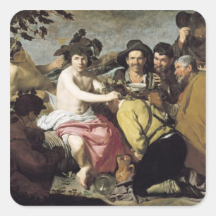 Triomf van Bacchus, 1628 Vierkante Sticker