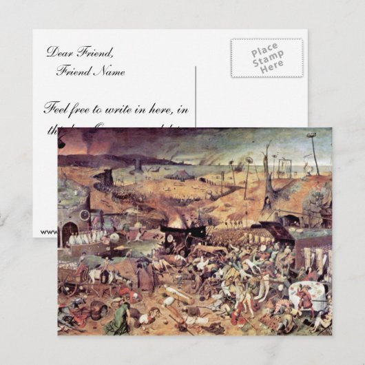 Triomf van de dood door Bruegel D. Ä. Pieter Briefkaart (Voorkant / Achterkant)