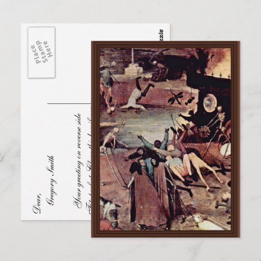 Triomf van de doodstraf met 0 (beste kwaliteit) briefkaart (Voorkant / Achterkant)