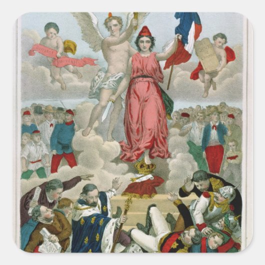 Triomf van de Republiek, 1875 Vierkante Sticker (Voorkant)