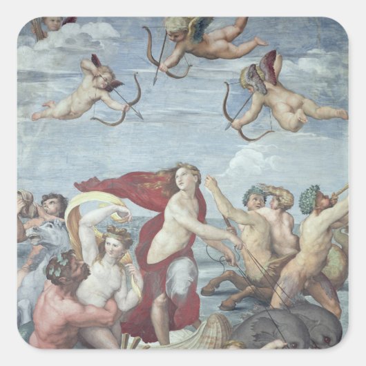 Triomf van Galatea, 1512-14 Vierkante Sticker (Voorkant)