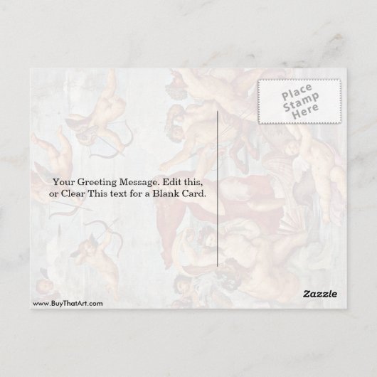 Triomf van Galatea, door Raffaello Sanzio Briefkaart (Achterkant)