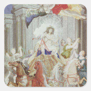 Triomf van koning Louis XIV van Frankrijk Vierkante Sticker