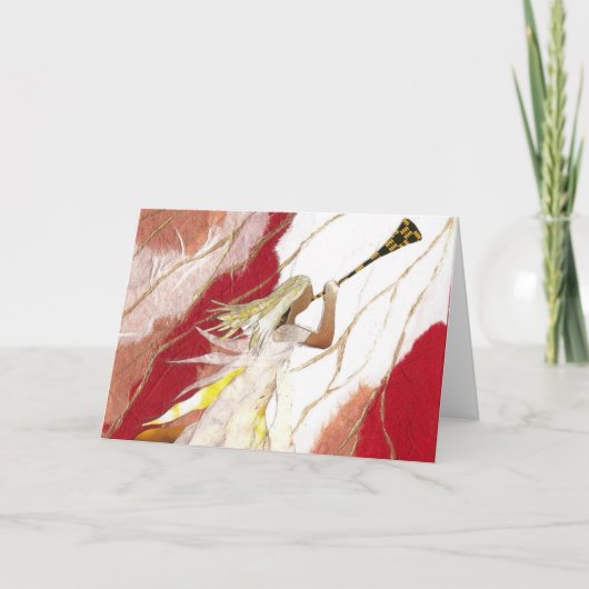 Triomfantelijke engel kerstkaart feestdagen kaart (Voorkant)