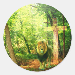 Triomfantelijke Koning Ronde Sticker