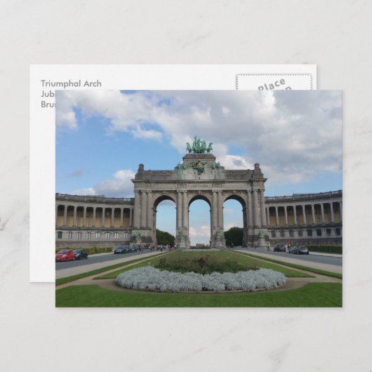 Triomfboog, Jubelpark, Brussel, België Briefkaart (Voorkant / Achterkant)