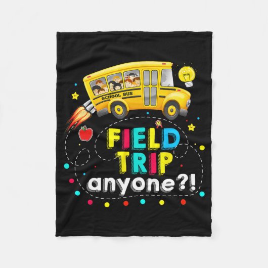 Trip Anyone Magic School Bus Kind Teacher Testdag Fleece Deken (Voorkant)