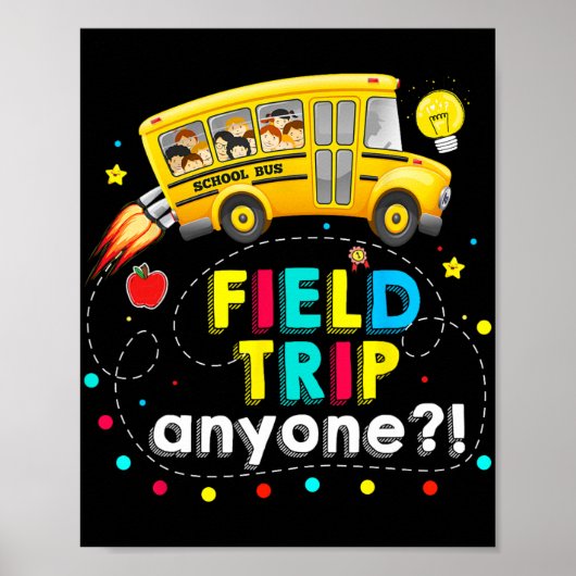 Trip Anyone Magic School Bus Kind Teacher Testdag Poster (Voorkant)