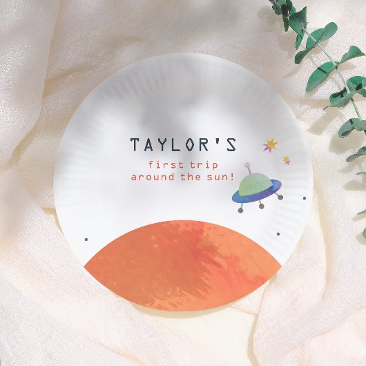 Trip Around The Sun | Space Boy Birthday Papieren Bordje