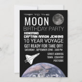 Trip naar de maan, Space Shuttle Birthday Party Kaart (Voorkant)