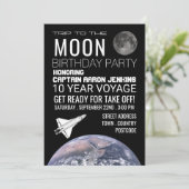 Trip naar de maan, Space Shuttle Birthday Party Kaart (Staand voorkant)