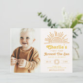 Trip om de zonuitnodiging | Boho Birthday Kaart (Staand voorkant)