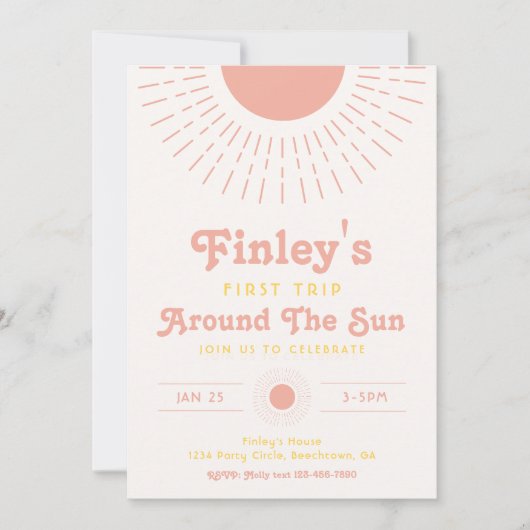 Trip om de zonuitnodiging | Boho Birthday Kaart (Voorkant)