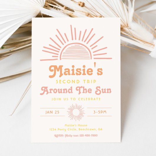 Trip om de zonuitnodiging | Boho Birthday Kaart