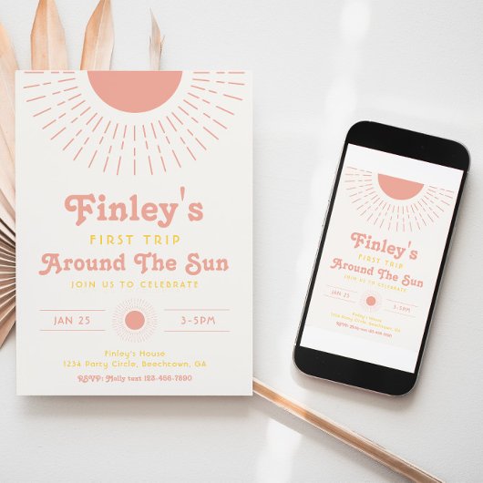 Trip om de zonuitnodiging | Boho Birthday Kaart