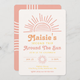 Trip om de zonuitnodiging | Boho Birthday Kaart