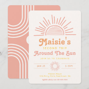 Trip om de zonuitnodiging   Boho Birthday Kaart