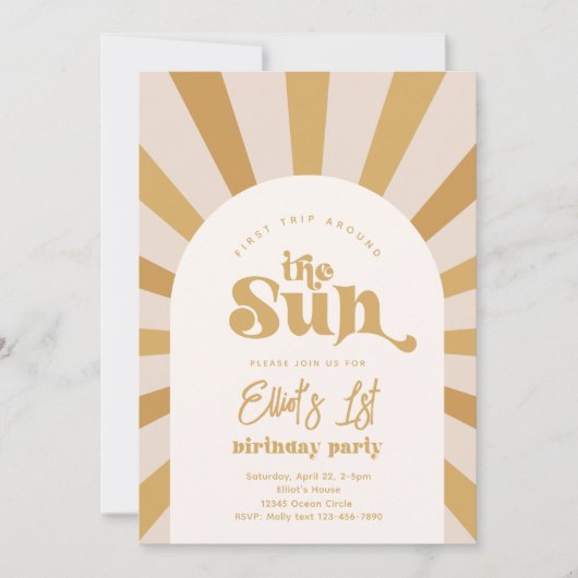 Trip om de zonuitnodiging | Girl Sun Invite Kaart (Voorkant)