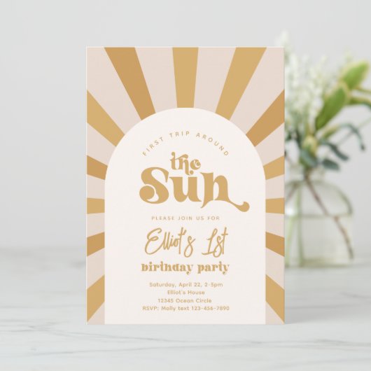 Trip om de zonuitnodiging | Girl Sun Invite Kaart (Staand voorkant)
