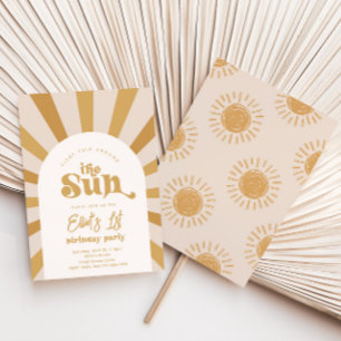 Trip om de zonuitnodiging   Girl Sun Invite Kaart